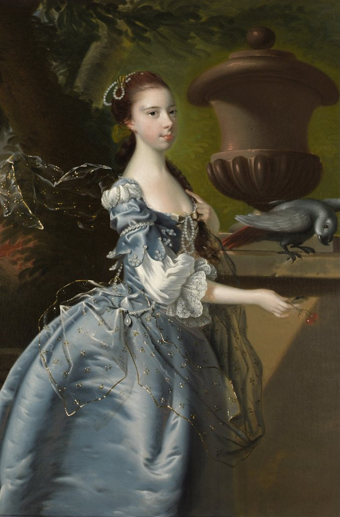 Detail of Portrait of Miss Jane Monck by Joseph Wright