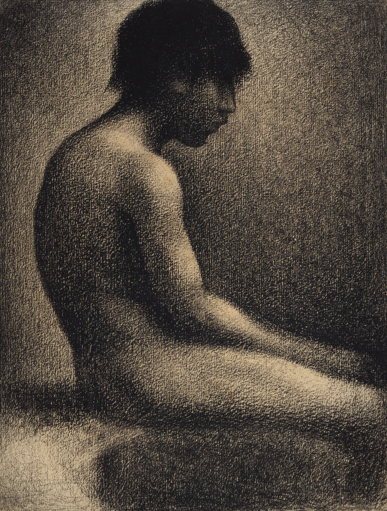 Detail of Seated Nude: Study for 'Une Baignade' by Georges Seurat