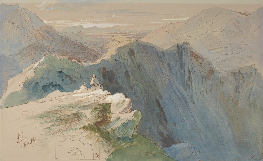 Detail of Suli, with subsidiary study of the composition by Edward Lear