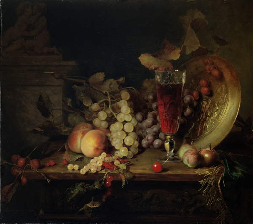 Detail of Still Life with Fruit, Glass of Wine, 1863 by Blaise-Alexandre Desgoffe