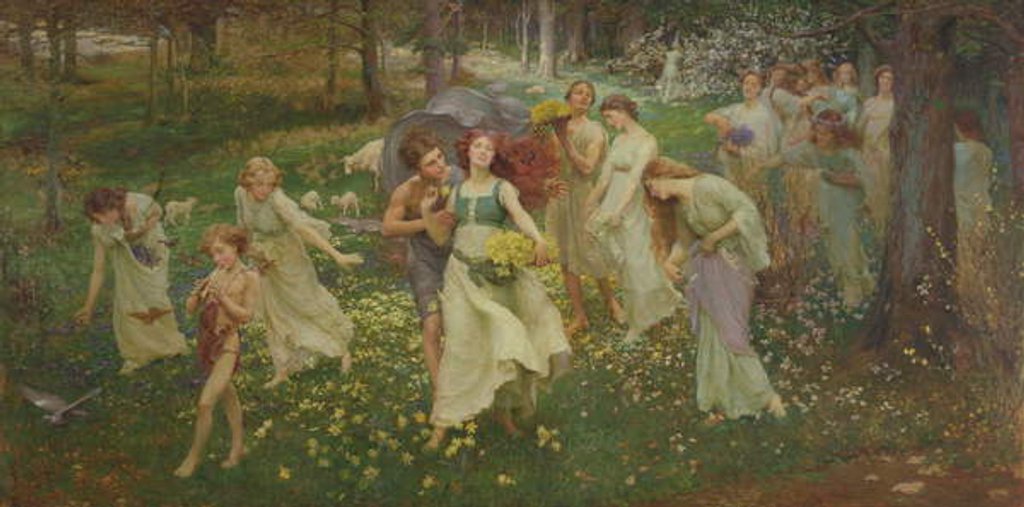 Detail of The Progress of Spring, 1905 by Charles Daniel Ward