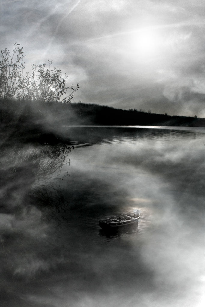 Detail of lonely boat by Alexandra Stanek