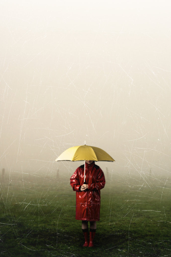 Detail of Woman with yellow umbrella by Ricardo Demurez