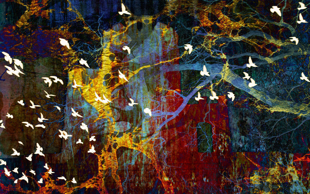 Detail of Abstract and Birds by Dee Smart