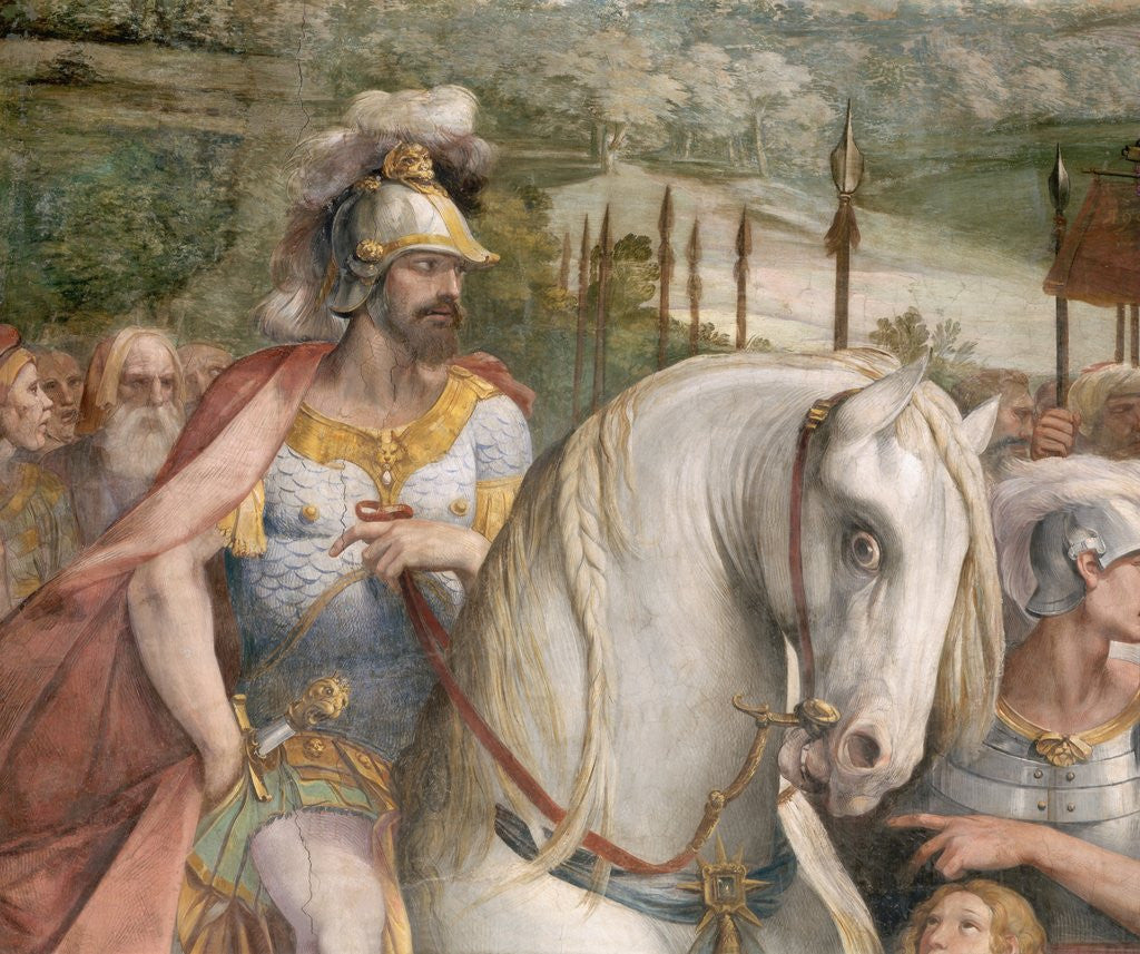 Detail of Detail Showing an Armored Man on Horseback from the Oath of the Horatii by Giuseppe Cesari