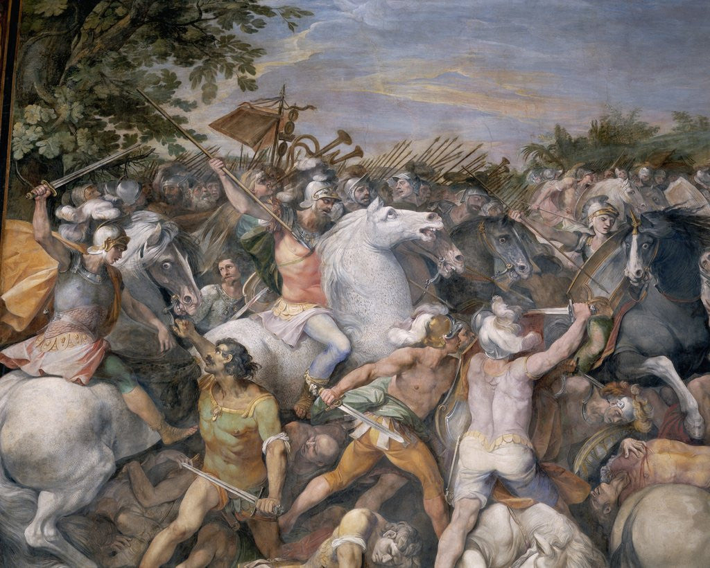 Detail of Roman Battle Scene by Giuseppe Cesari