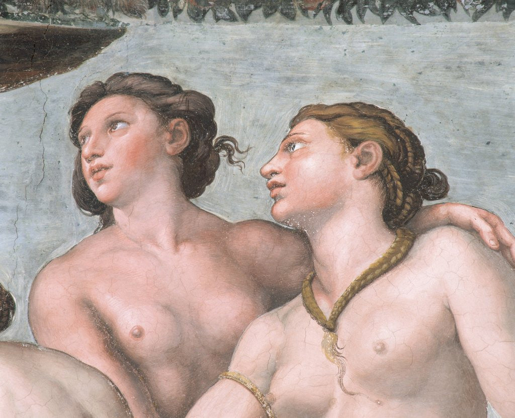Detail of Detail of Two Graces from the Loggia of Cupid and Psyche by Raphael and His Workshop