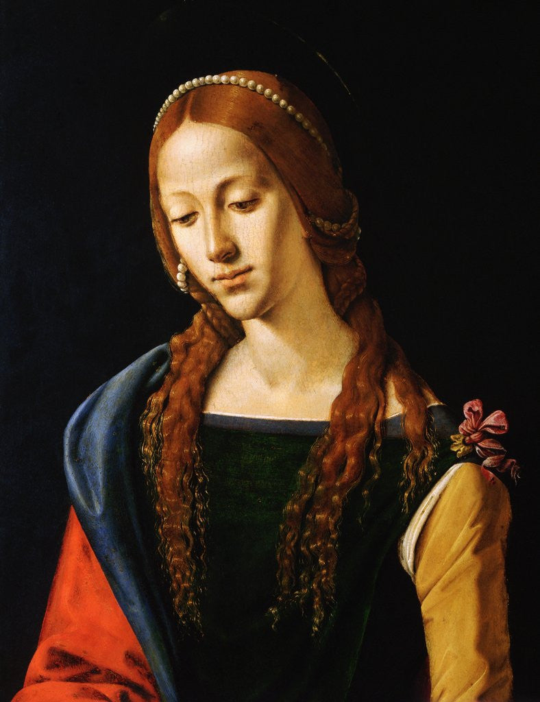 Detail of Detail Showing Upper Half of Mary Magdalene by Piero di Cosimo