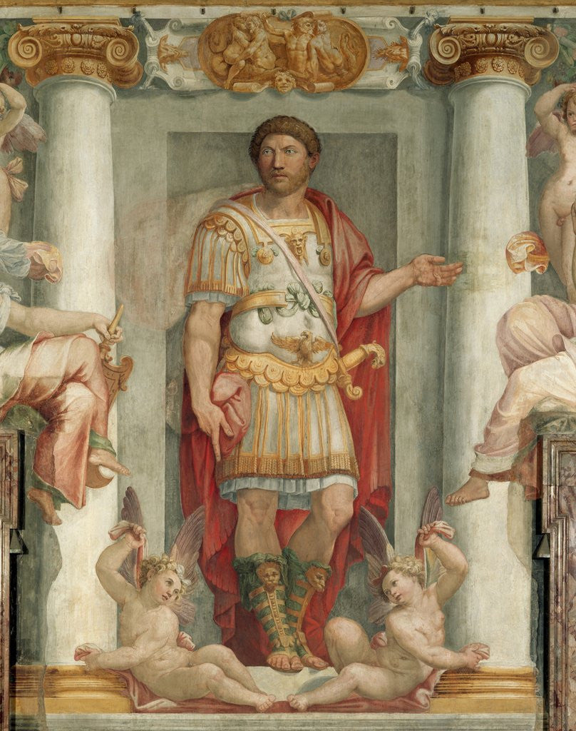 Detail of Roman Legionnaire Fresco by Corbis