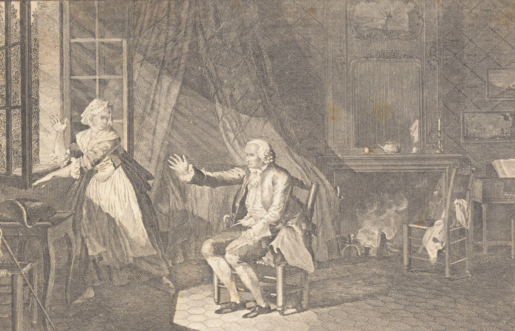 Detail of Jean Jacques Rousseau and Therese le Vasseur by Anonymous