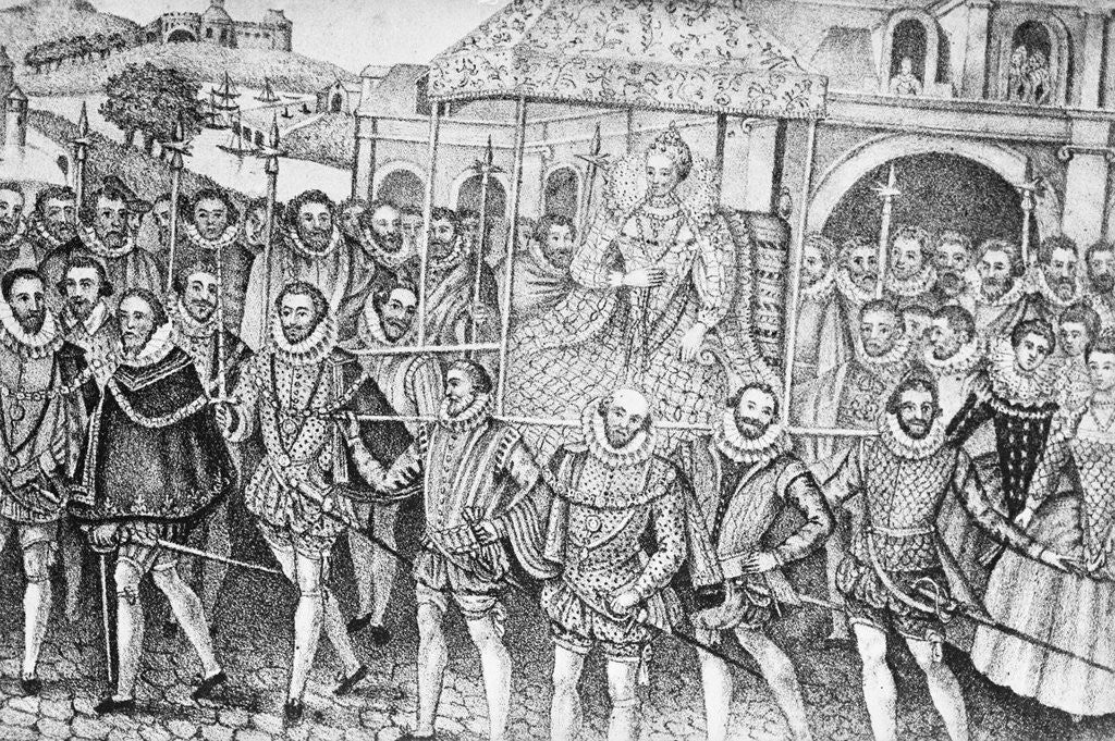 Detail of Guards Carrying Queen Elizabeth by Anonymous