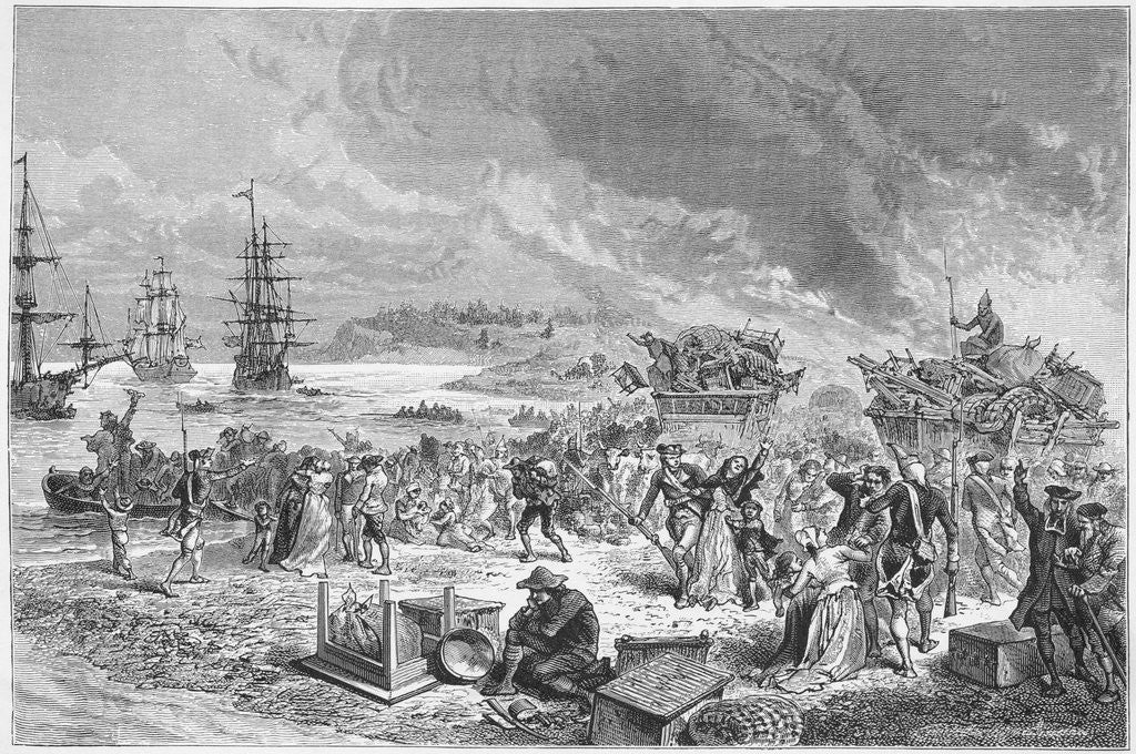 Detail of Illustration of the Acadians Leaving Halifax in 1755 by Corbis