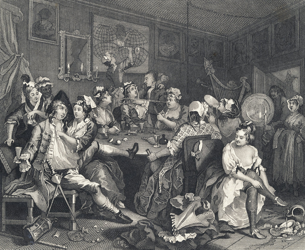 Detail of Tavern Scene from the series A Rake's Progress by William Hogarth