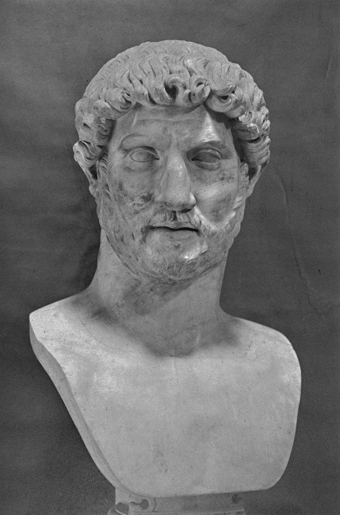 Detail of Bust of Hadrian by Corbis