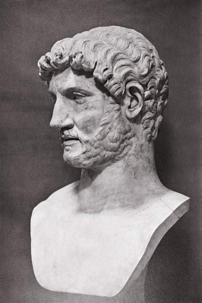 Detail of Profile of Hadrian Bust by Corbis
