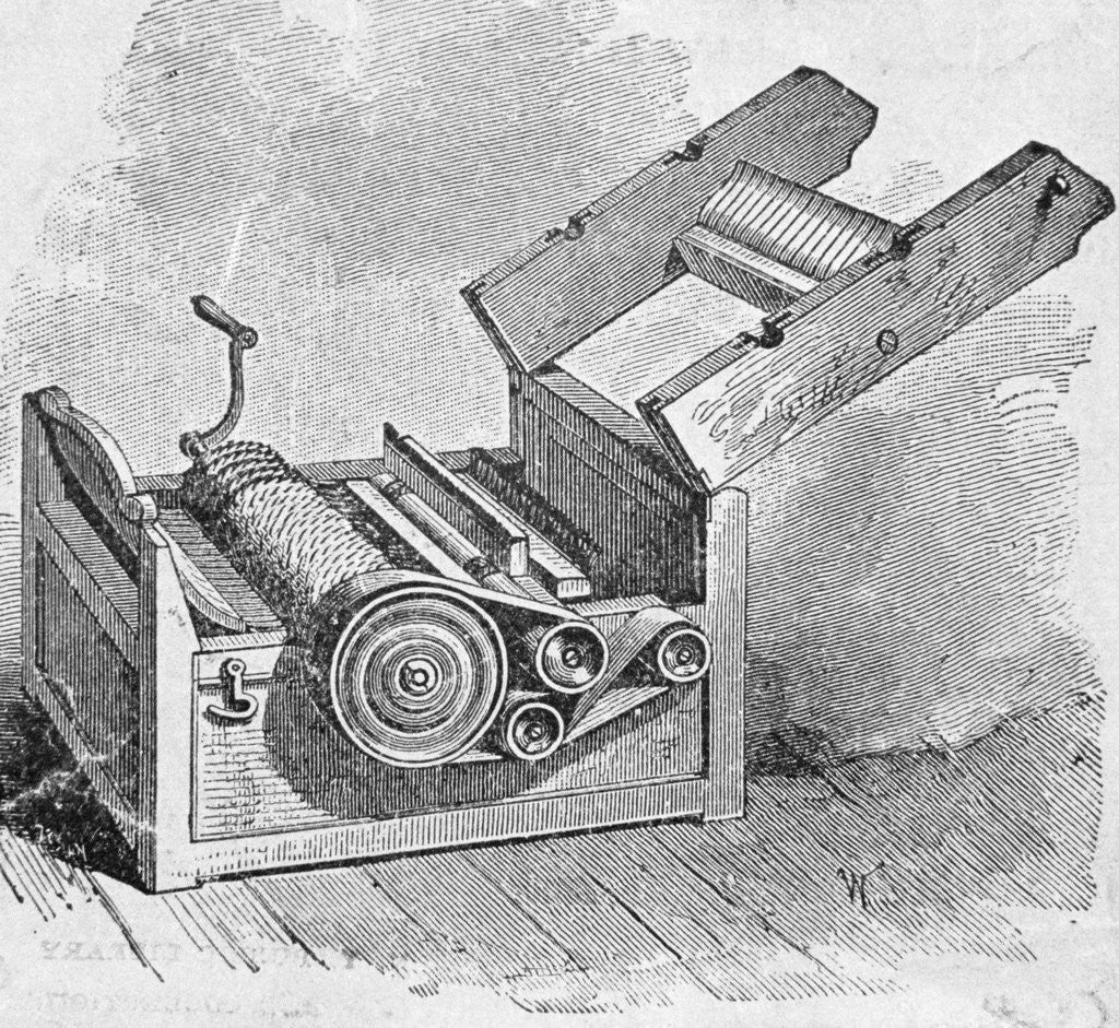 Detail of Lithograph of Cotton Gin by Corbis