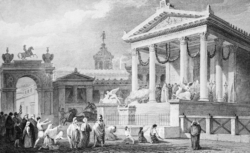 Detail of Temple of Fortuna at Pompeii by Anonymous