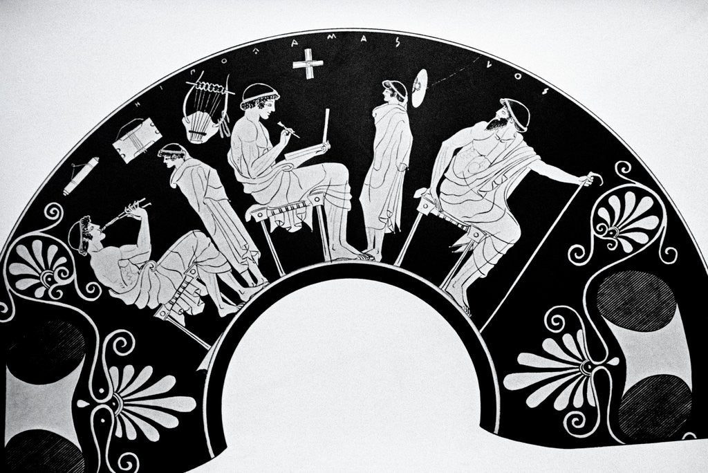 Detail of Grecian School Scene On Vase/Illustratio by Anonymous