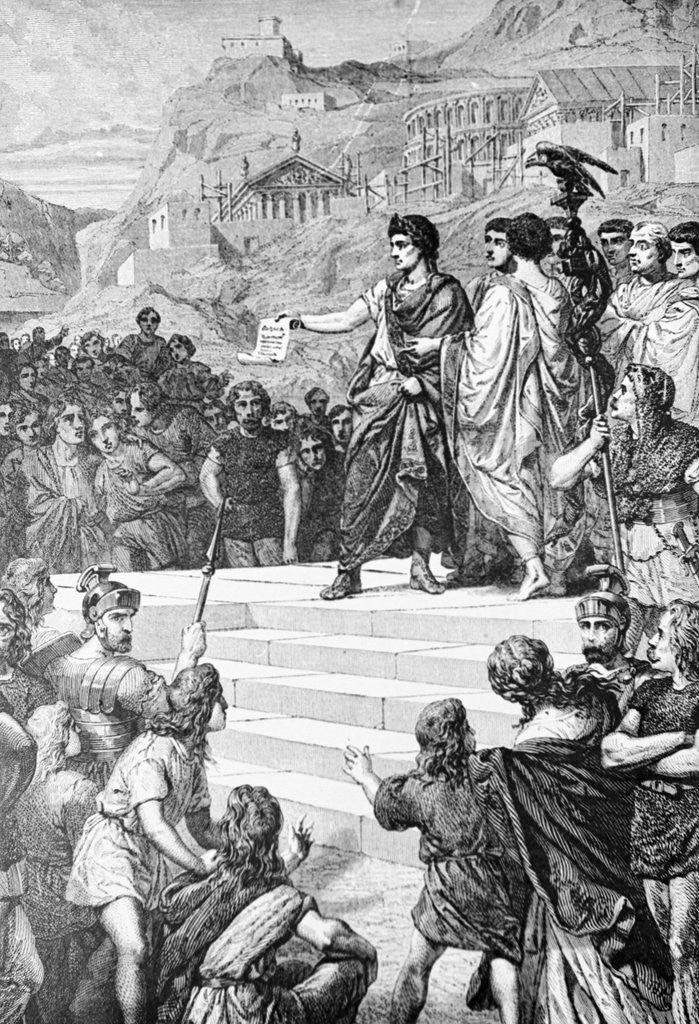 Detail of Illustration of Augustus Establishing Lyons as the Center of Gaul by Anonymous