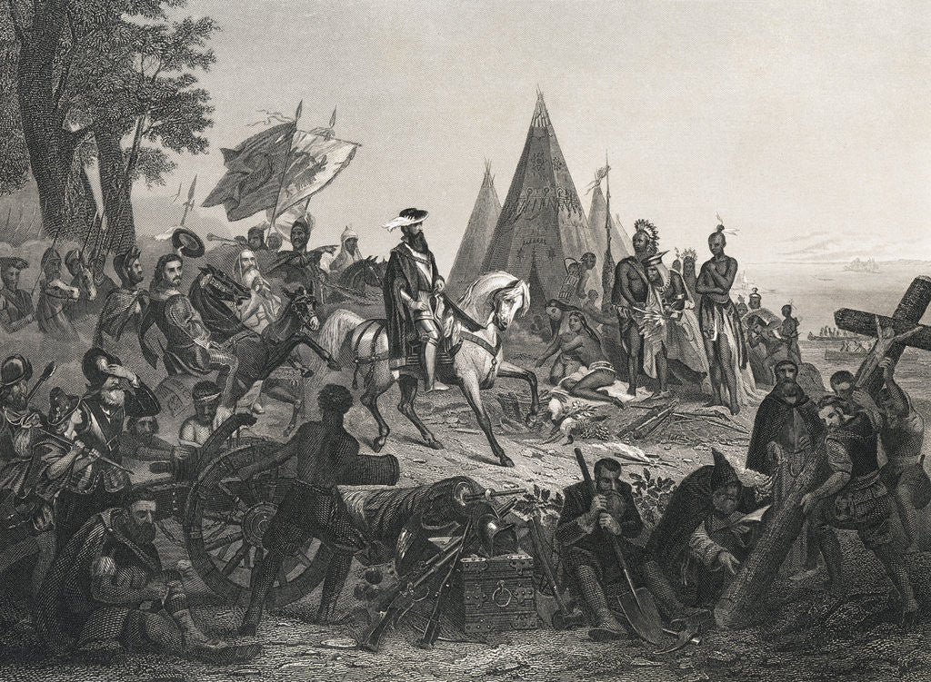 Detail of Hernando de Soto Discovering Mississippi River by Anonymous