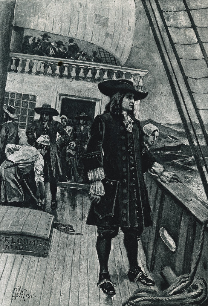 Detail of Portrait of English Admiral William Penn Gazing from Ship by Corbis