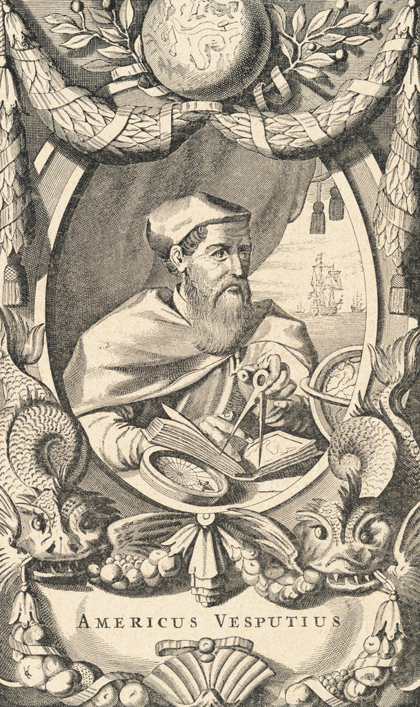 Detail of Portrait of Explorer Amerigo Vespucci by Corbis