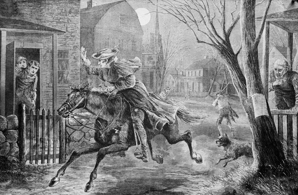 Detail of The Midnight Ride of Paul Revere Illustration by Anonymous