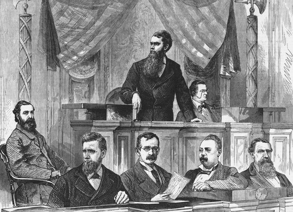Detail of Senator Ferry Announcing Election Results by Anonymous