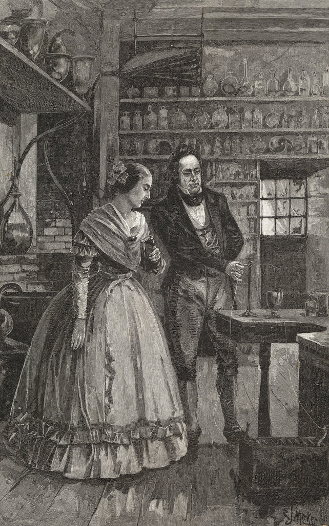Detail of Michael and Mrs. Faraday Observing Experiment by Anonymous