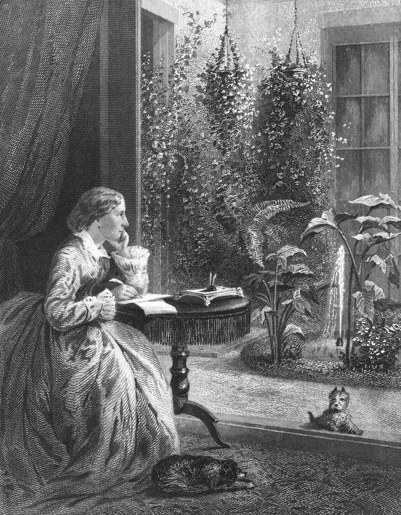 Detail of Harriet Beecher Stowe Writing at Home by Anonymous