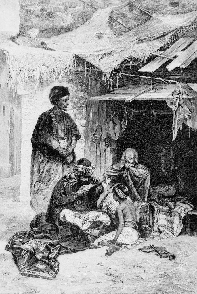 Detail of Arabian Doctor Curing Young Girl by Anonymous