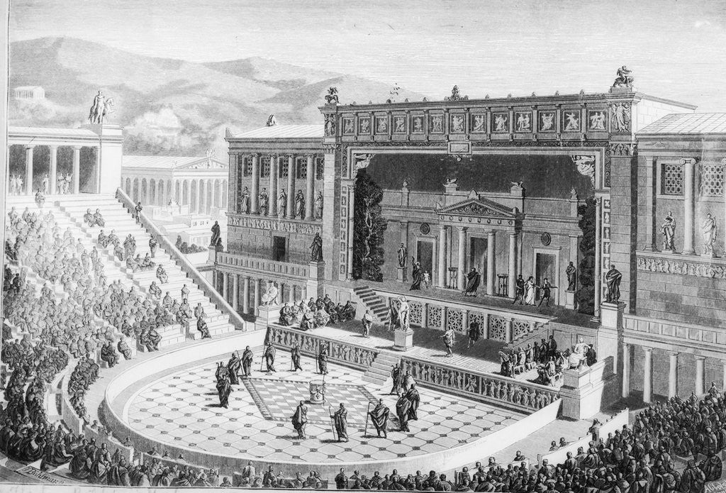 Detail of Illustration of Theatre of Dionysus in Athens by Anonymous