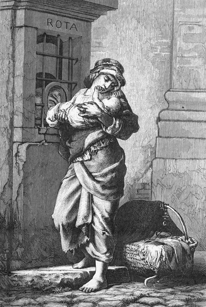 Detail of Mother Holding Baby by Anonymous