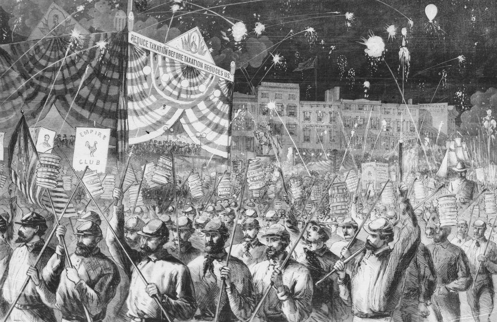 Detail of Townspeople Parading by Anonymous