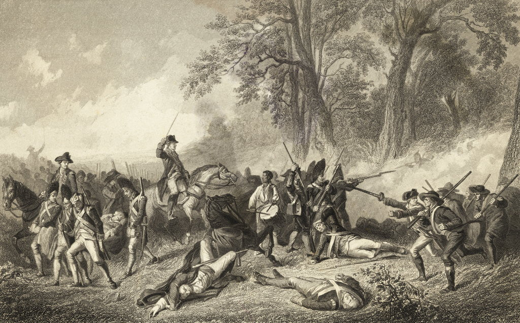 Detail of Engraving of the Fall of General Braddock by Anonymous