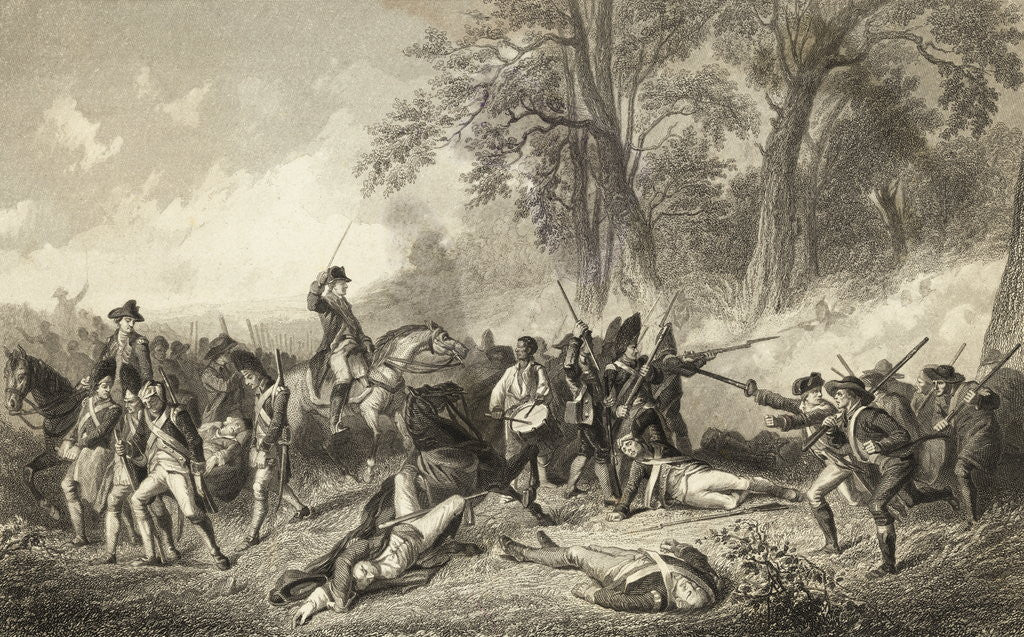 Detail of Engraving of the Fall of General Braddock by Corbis