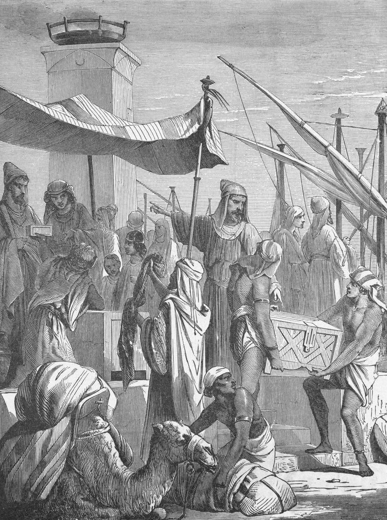 Detail of Illustration of Babylonian Merchants by Corbis