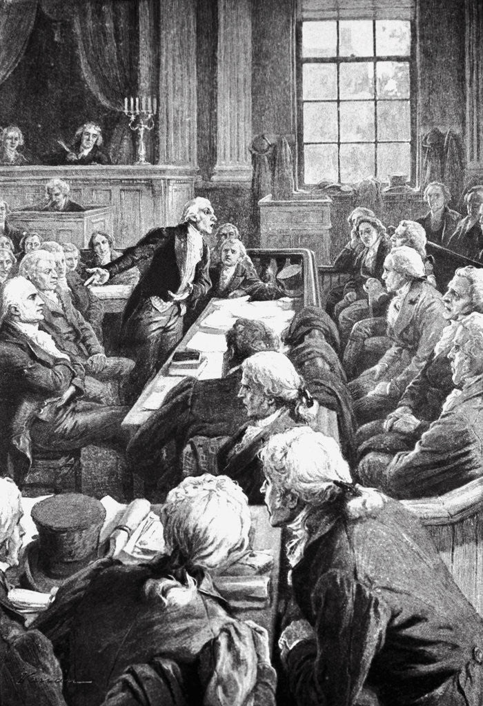 Detail of Courtroom Scene for Aaron Burr's Charge of Treason by Corbis