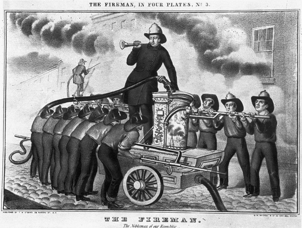 Detail of Firemen Working at Pump by Anonymous