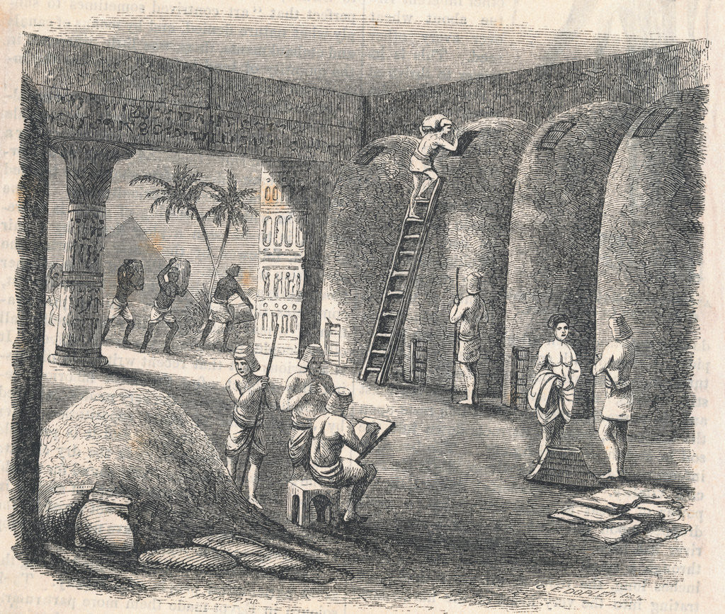 Detail of Egyptians Storing Wheat in Repositories by Anonymous