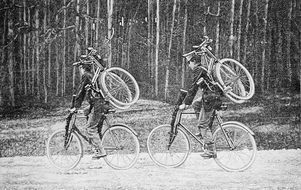 Detail of Soldiers Riding Bicycles by Corbis