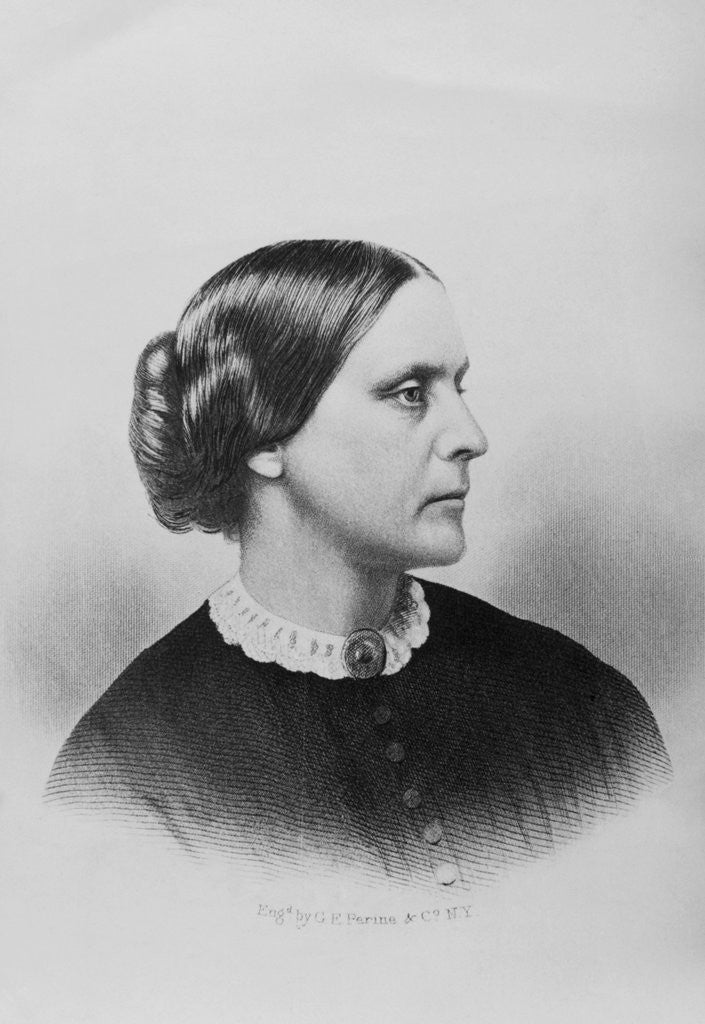 Detail of Engraving of Susan B. Anthony by Anonymous