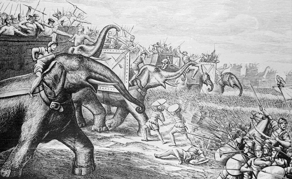 Detail of Woodcut of the Defeat of Hannibal at Zama by Corbis