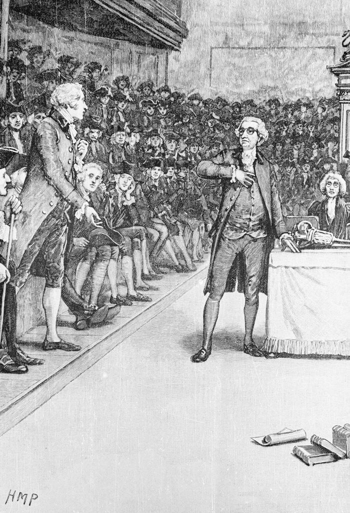 Detail of Edmund Burke speaking in Parliament by Anonymous