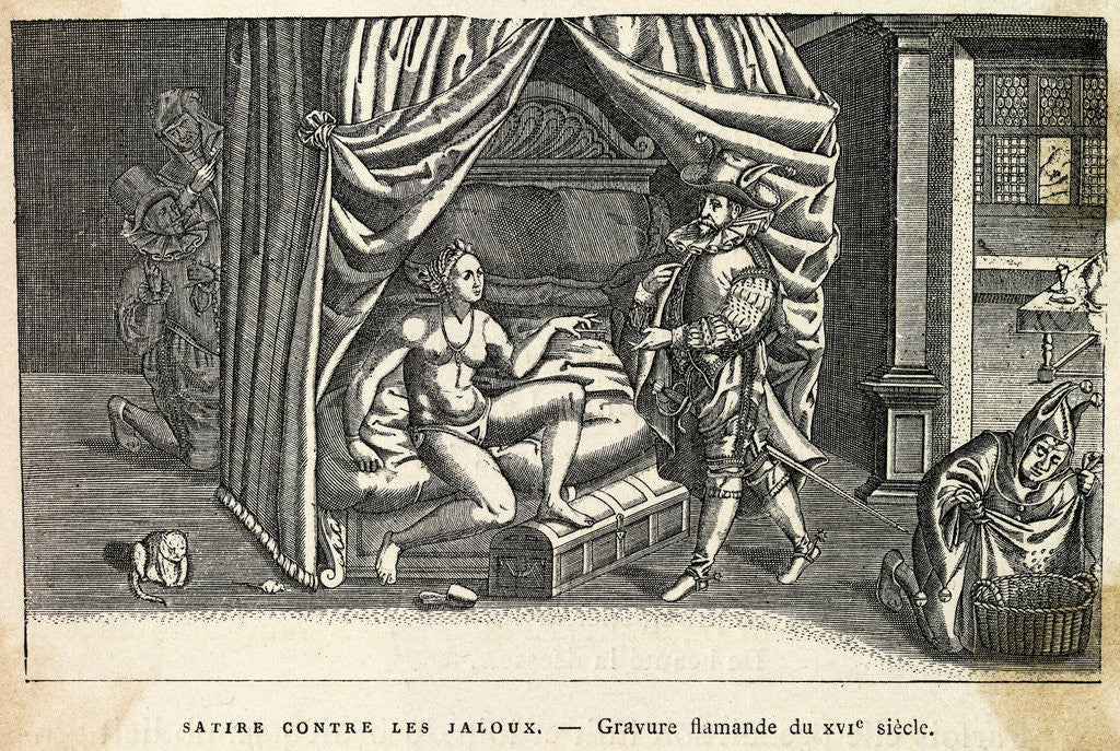 Detail of Engraving of Woman Wearing Chastity Belt by Anonymous