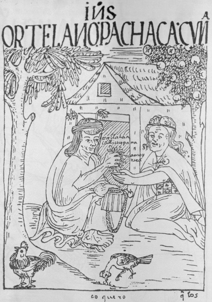 Detail of Depiction of Incans Cultivating Medicinal Herbs by Anonymous