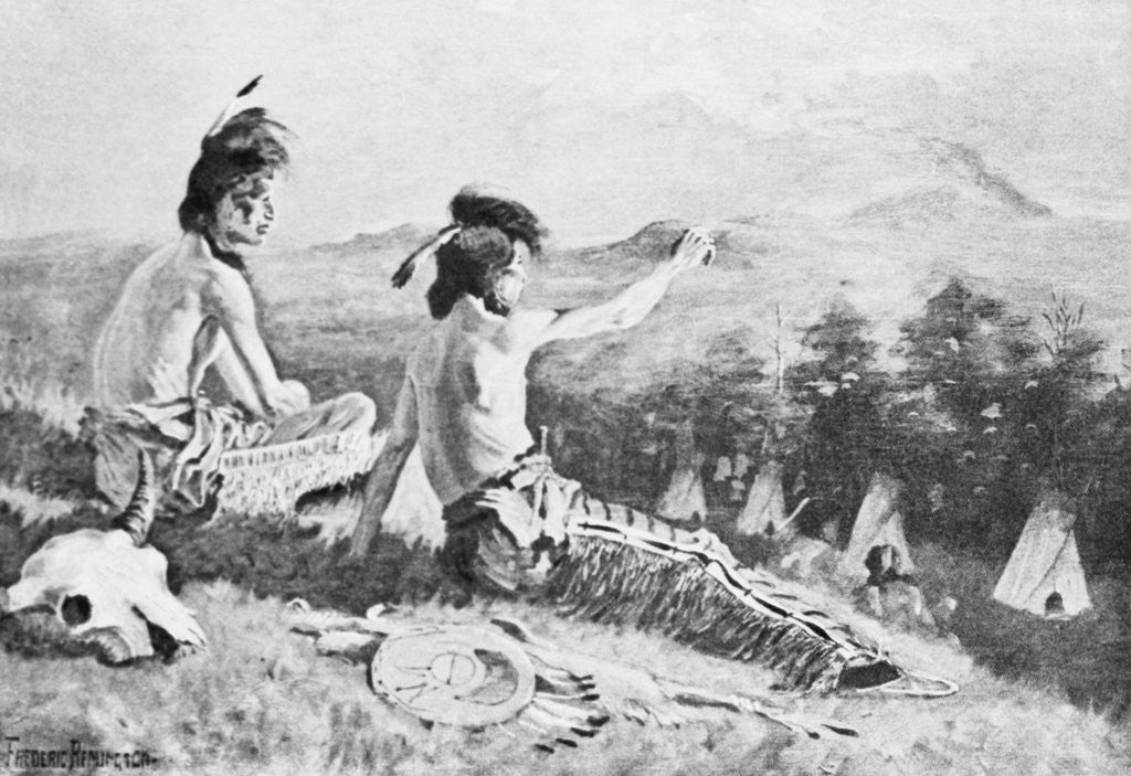 Detail of Illustration of Hiawatha with Companion by Anonymous