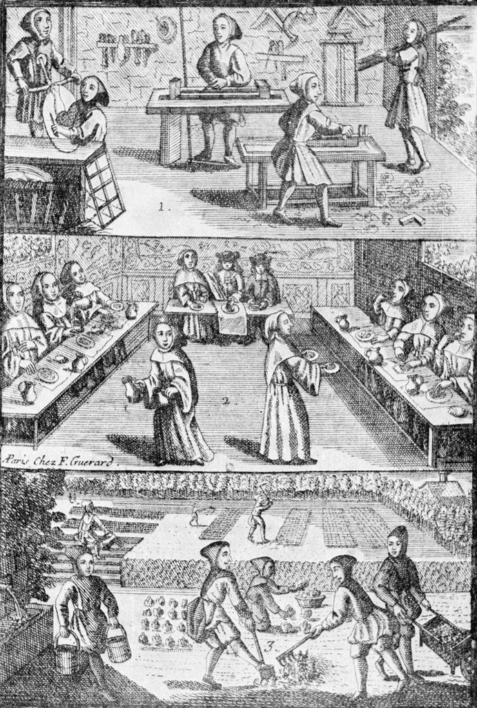 Detail of French Illustration of Trappist Monks at Work by Anonymous