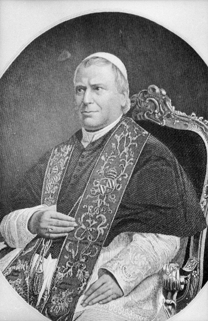 Detail of Portrait of Pope Pius IX Sitting in Chair by Anonymous