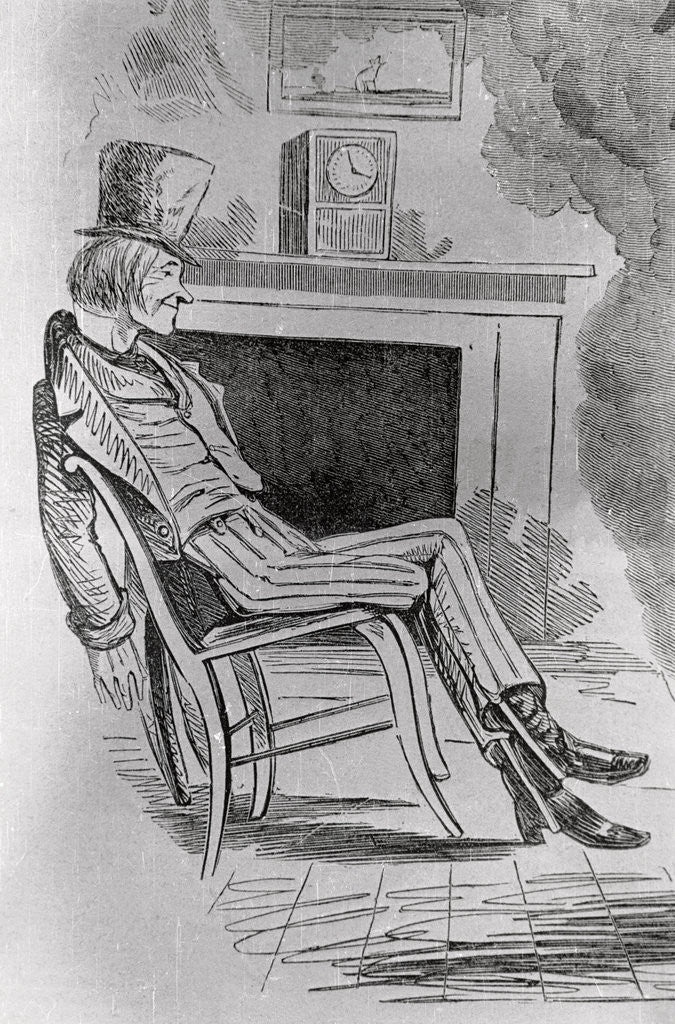 Detail of Illustration of Brother Jonathan Sitting in Chair by Anonymous